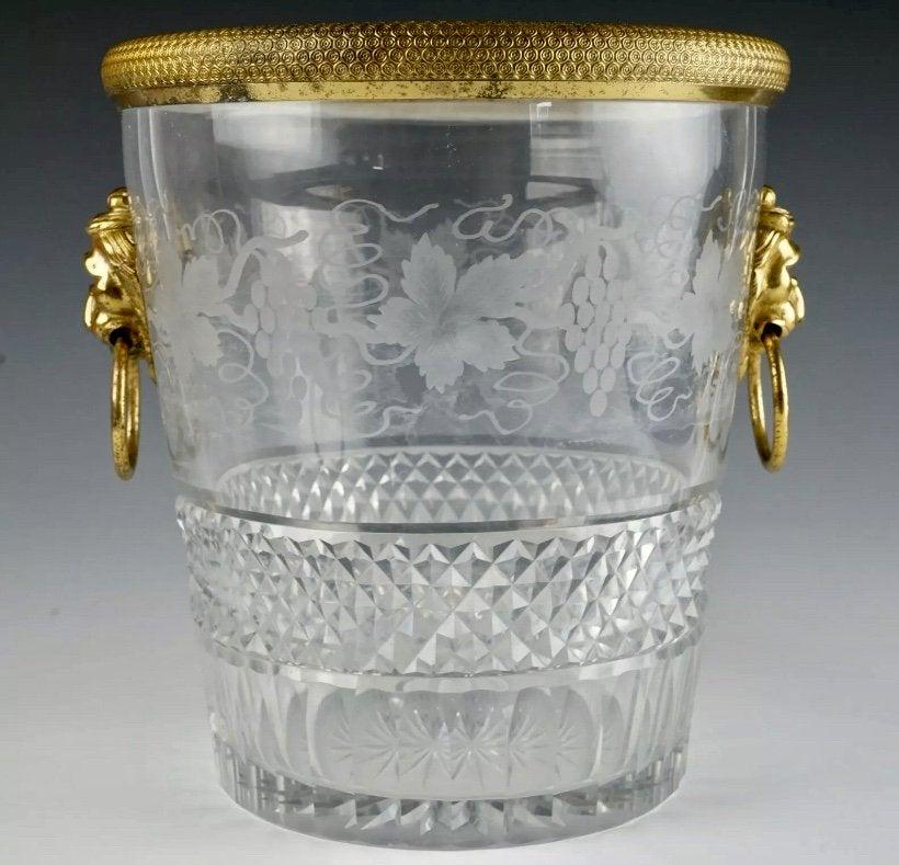 EMPIRE STYLE DORE BRONZE MOUNTED BACCARAT ICE BUCKET (1 of 2)