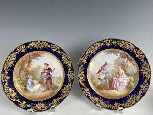 A PAIR OF 19TH C. SEVRES PORCELAIN PLATES (1 of 4)