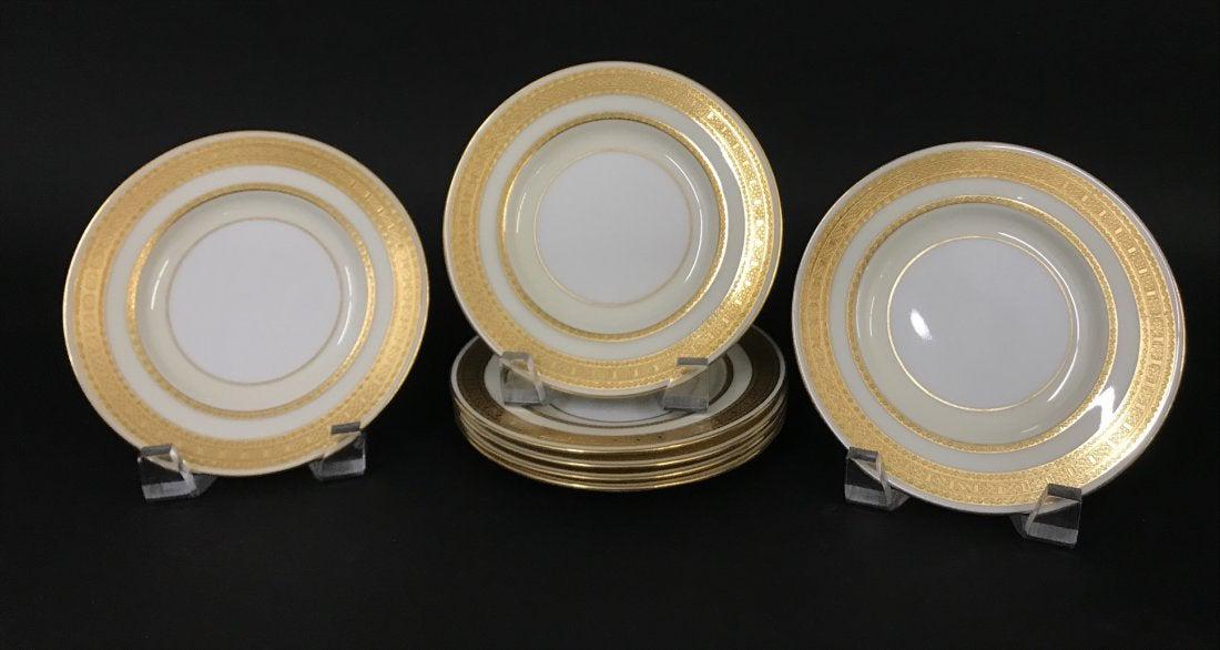 SET OF 7 TIFFANY MINTON PORCELAIN SIDE PLATES: Measure 6.5 inches diameter, all in good condition. Estimate $600-800