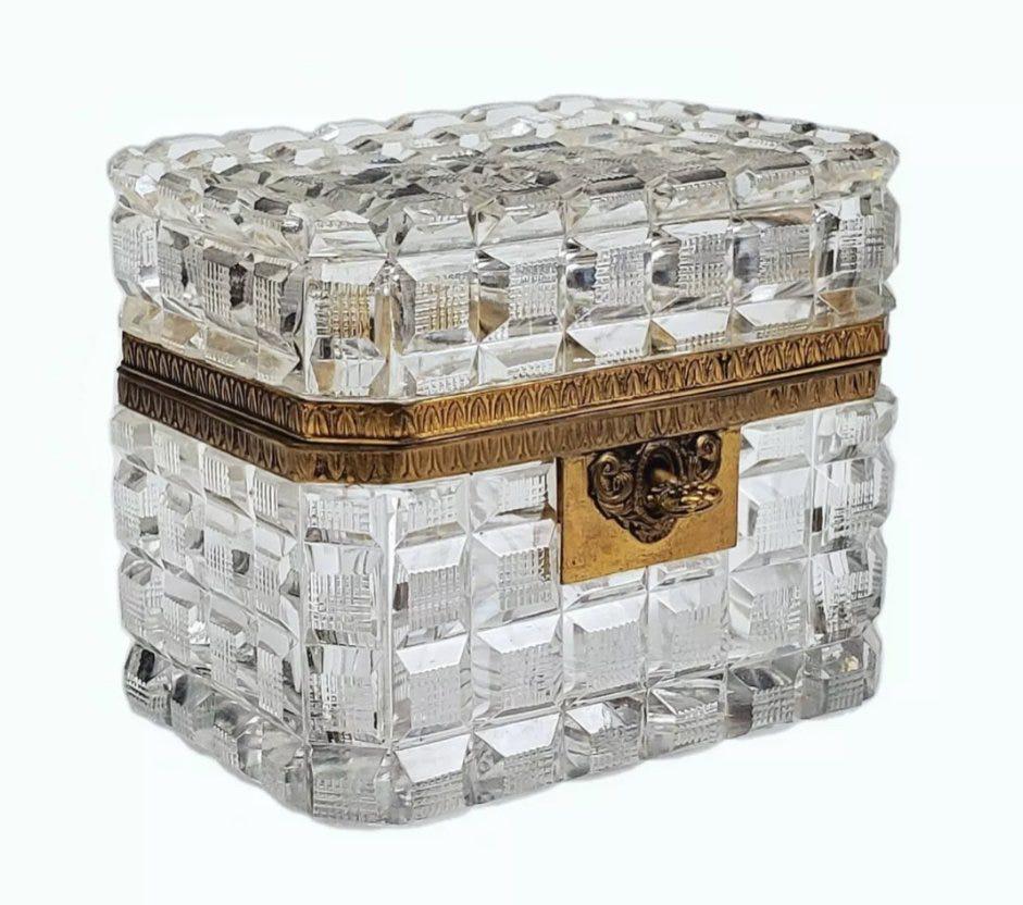 ORMOLU MOUNTED BACCARAT BOX: Circa 1900. MEASURES - 5 3/8" Long x 3 7/8" Wide, 4 3/8" Tall. In good condition. Estimate $600-800