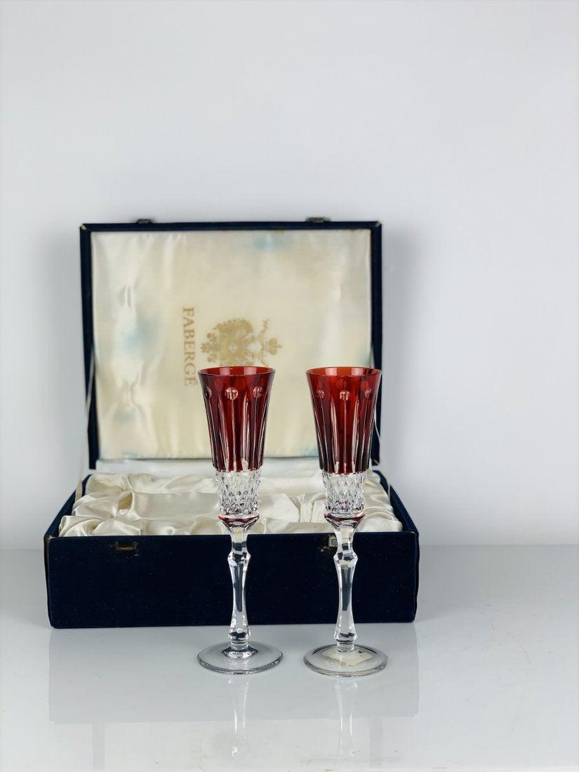 PAIR OF IMPERIAL FABERGE CHAMPAGNE GLASSES (1 of 4)