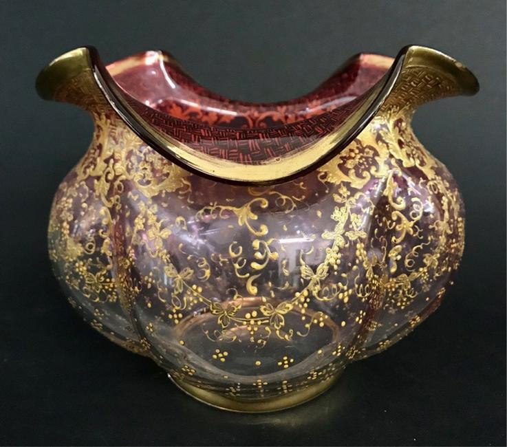 19TH C. ENAMELED MOSER VASE (1 of 3)