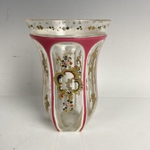 19TH C. GILT AND ENAMELED BOHEMIAN GLASS BEAKER (1 of 2)