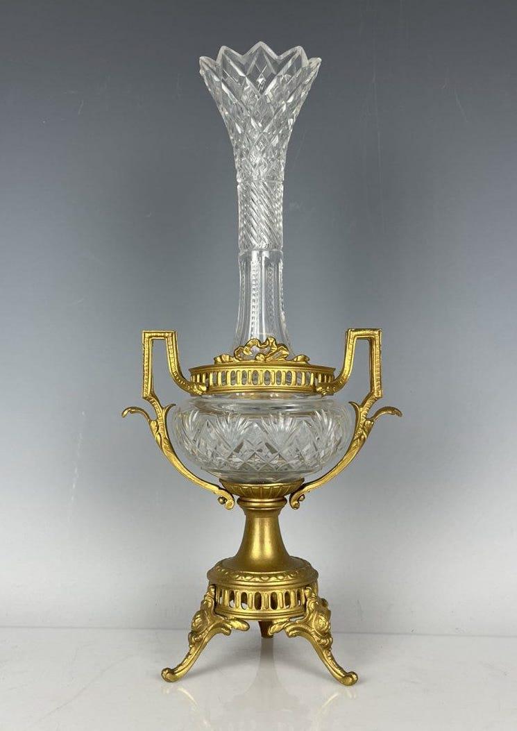 A DORE BRONZE AND BACCARAT CRYSTAL VASE (1 of 4)