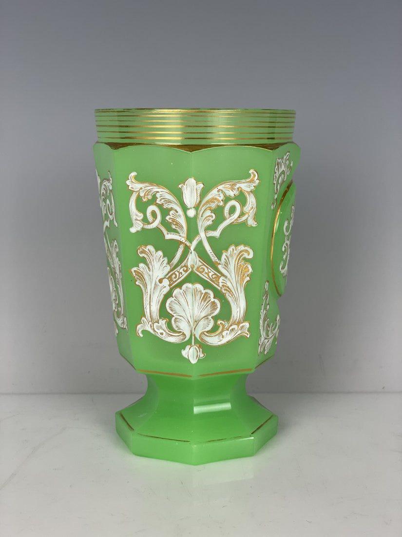 19TH C. ENAMELED BOHEMIAN BEAKER: Measures 5.2 inches high. Good antique condition. Estimate $400-500