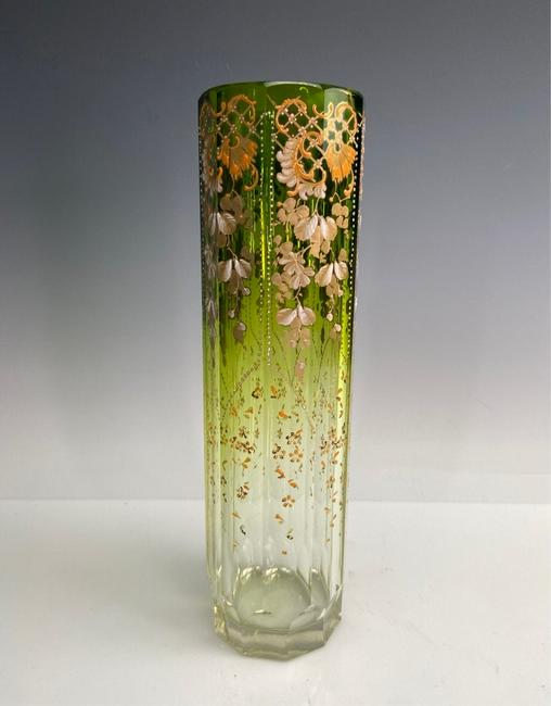 ENAMELED AND GILT MOSER VASE (1 of 3)