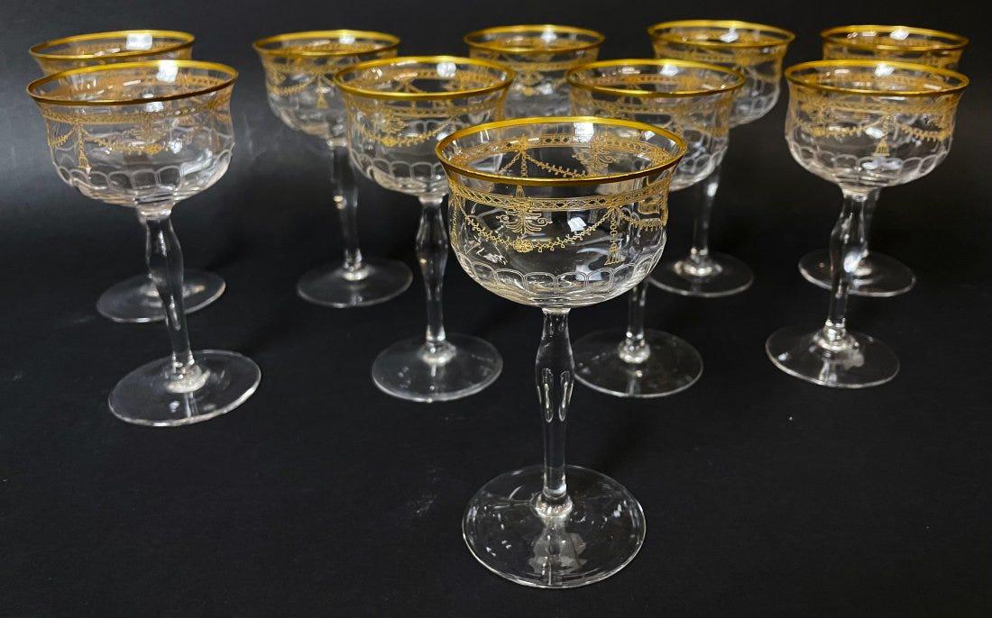 SET OF 10 GILT MOSER GLASSES (1 of 3)