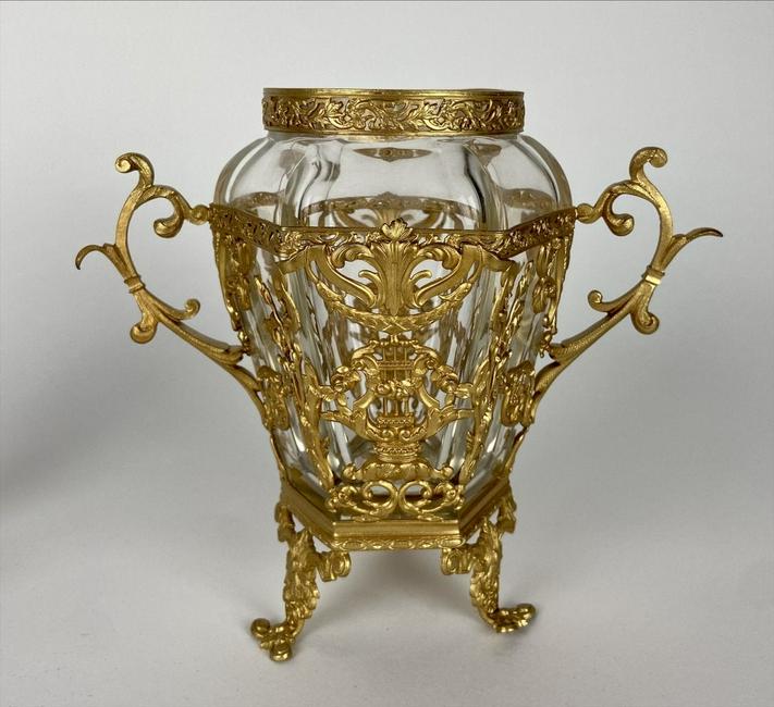 EMPIRE STYLE ORMOLU MOUNTED BACCARAT VASE (1 of 2)