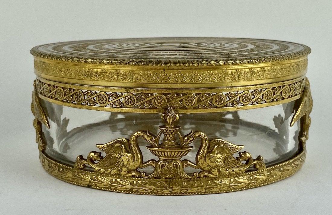 EMPIRE STYLE ORMOLU MOUNTED BACCARAT BOX (1 of 4)