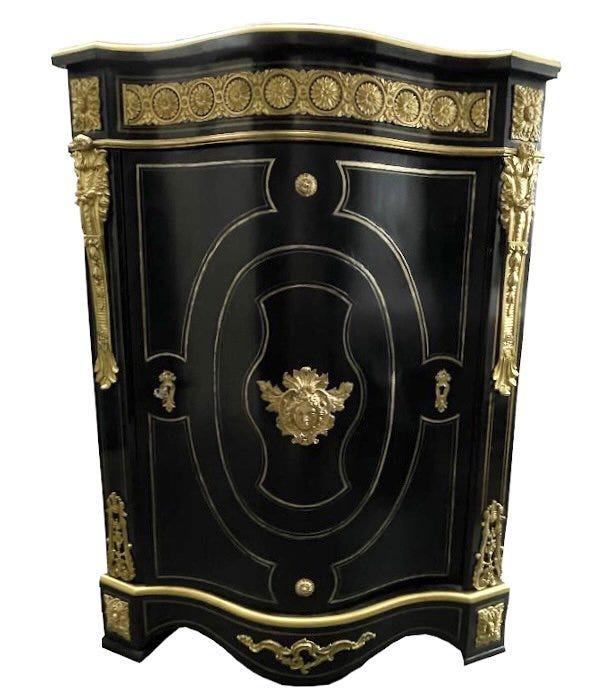 19TH C. ORMOLU MOUNTED EBONY CABINET WITH MARBLE (1 of 3)
