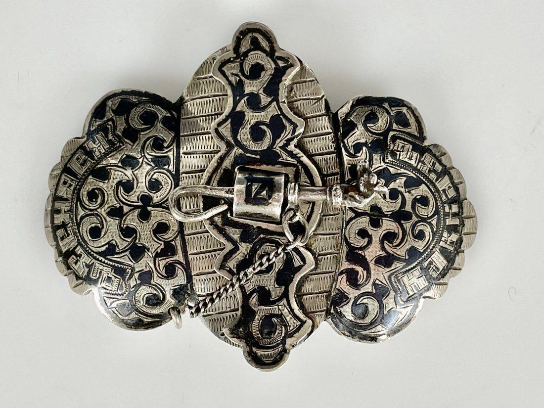 19TH C. RUSSIAN ENAMEL BELT CLIP (1 of 3)