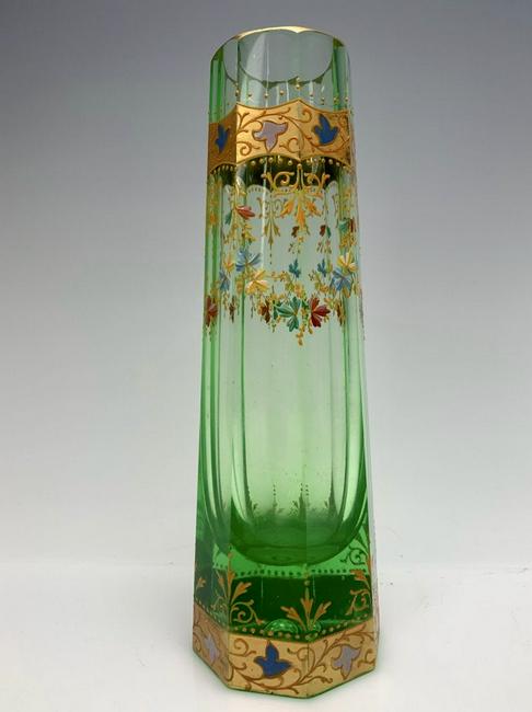 ENAMELED AND GILT MOSER VASE (1 of 2)