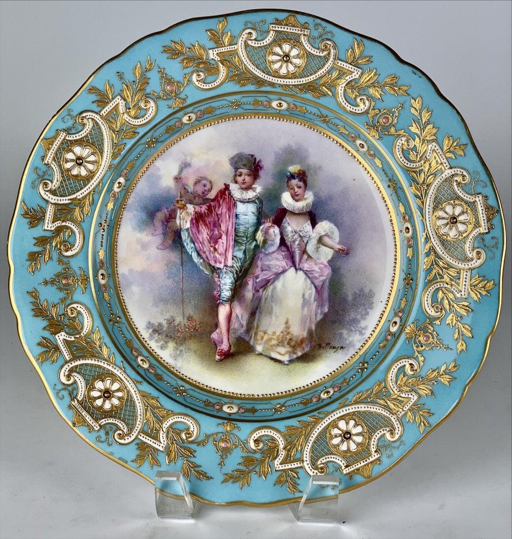 A MAGNIFICENT ENAMELED SEVRES PLATE (1 of 4)
