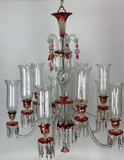 A PALATIAL ANTIQUE BACCARAT 10 LIGHT CHANDELIER (1 of 1)