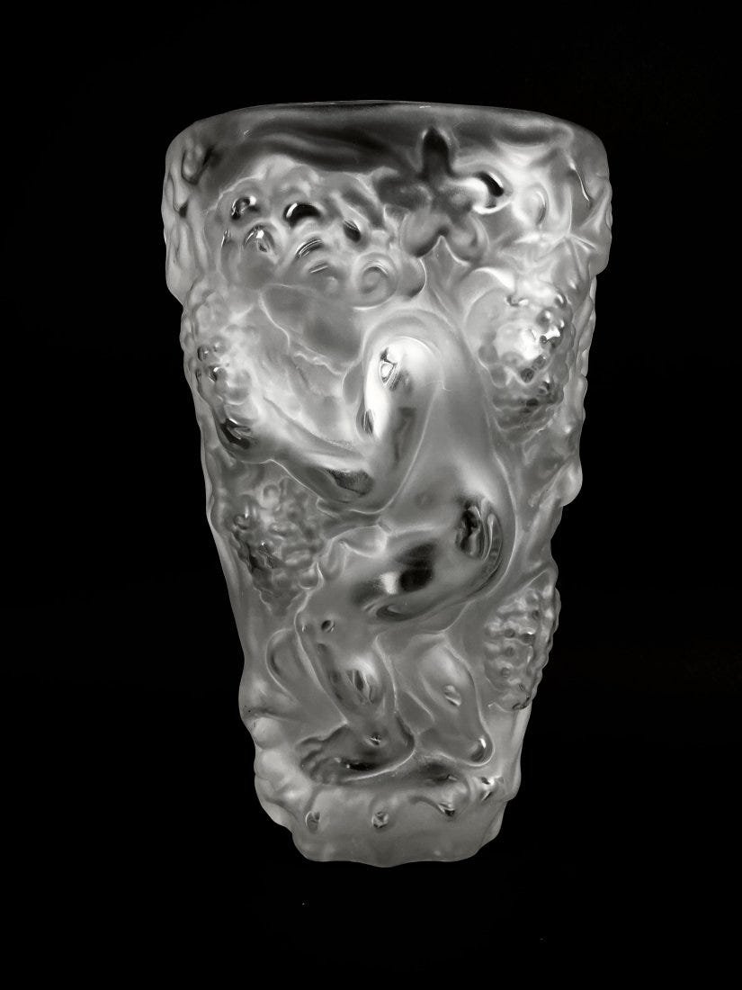 R. LALIQUE GLASS VASE (1 of 3)