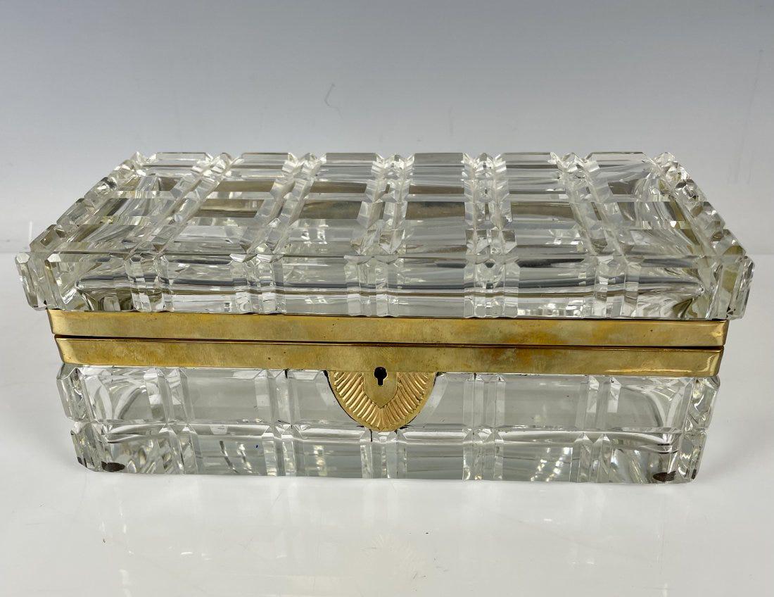 A LARGE ORMOLU MOUNTED BACCARAT BOX (1 of 4)