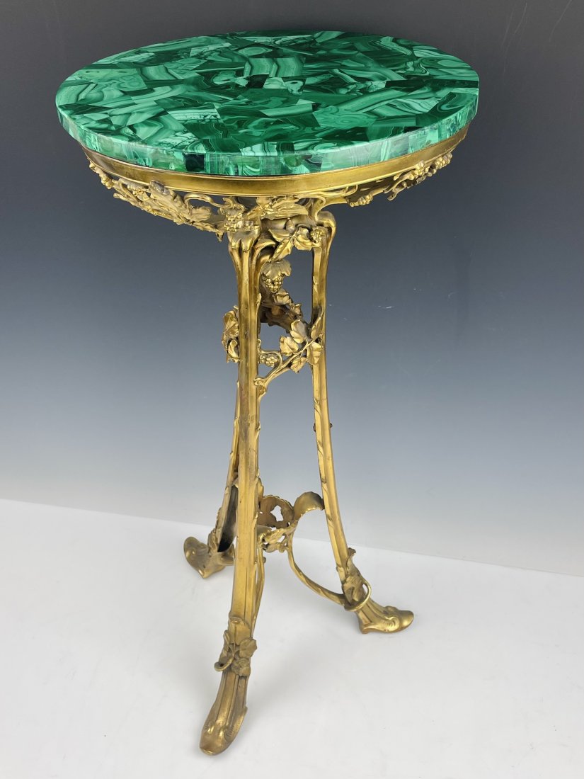19TH C. DORE BRONZE MALACHITE TOP OCCASIONAL TABLE (1 of 4)