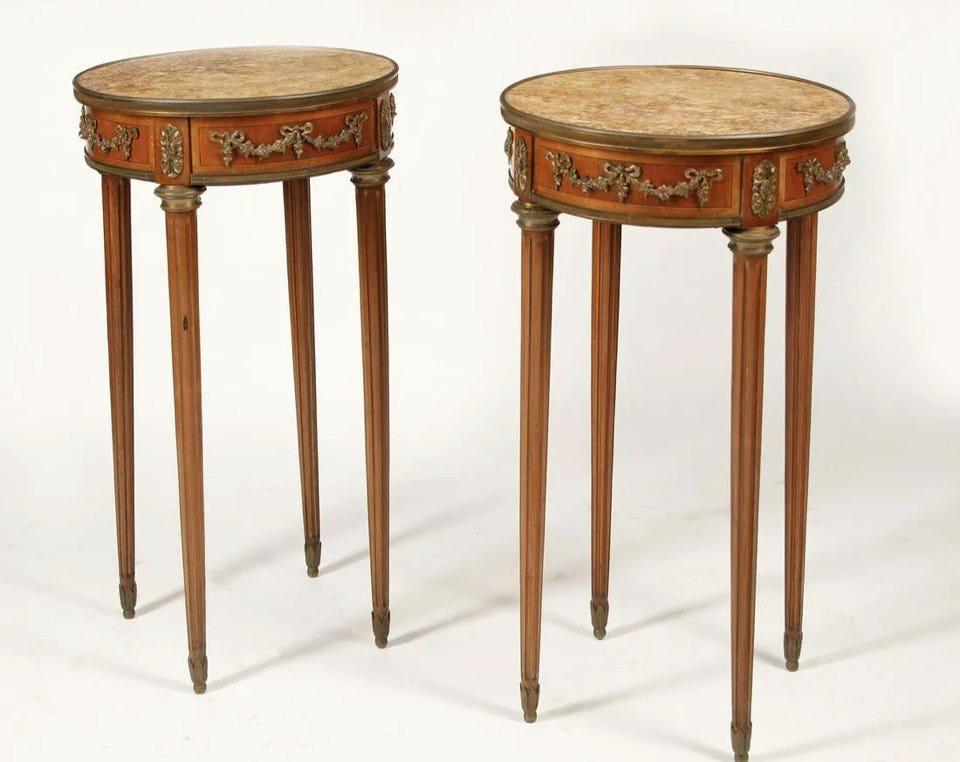 A PAIR OF DORE BRONZE MOUNTED TABLES (1 of 2)