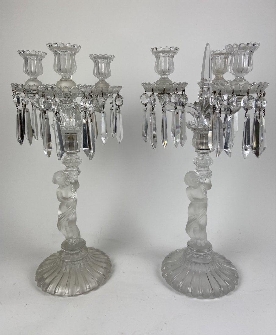 A PAIR OF SIGNED 3 LIGHT BACCARAT CANDELABRA (1 of 5)
