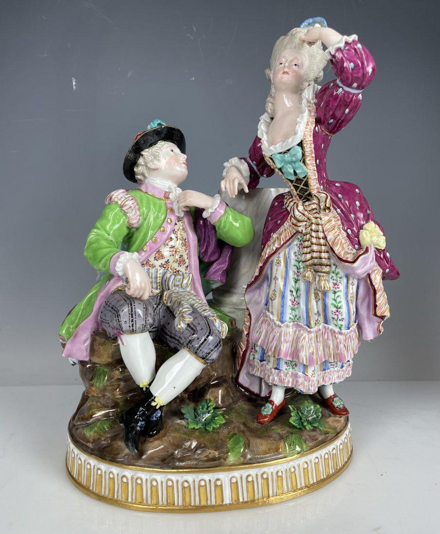 19TH C. MEISSEN GROUP: Circa 1880. Measures 10 inches high. In good condition, minor restoration to extremities. Estimate $1.200-1.500