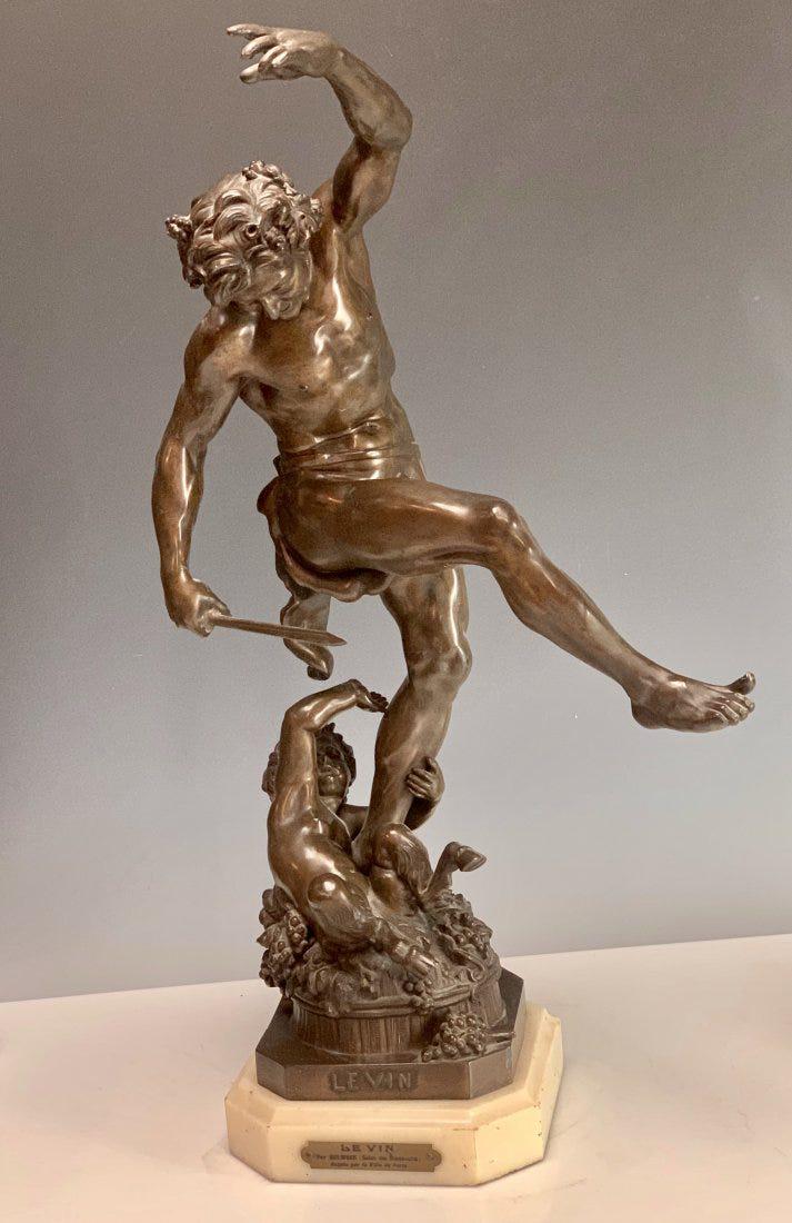 19TH C. FRENCH PATINATED BRONZE LE VIN (1 of 6)