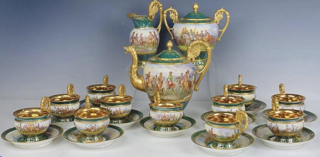 IMPERIAL FRENCH SEVRES NAPOLEONIC TEA SET (1 of 3)