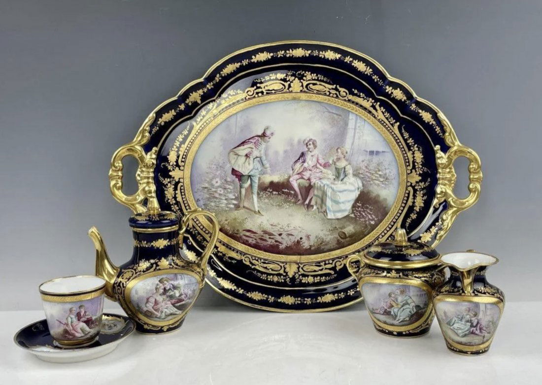 19TH C. SEVRES PORCELAIN TEA SET (1 of 5)
