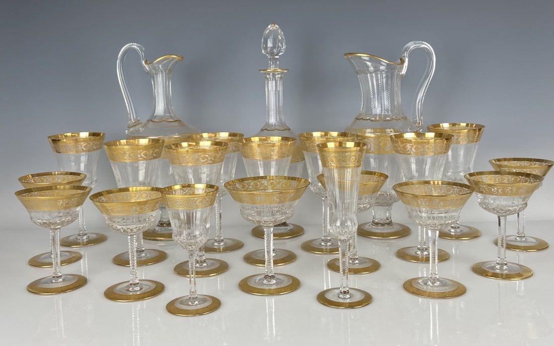 AN EXTENSIVE SET OF THISTLE PATTERN ST. LOUIS GLASS SET (1 of 4)