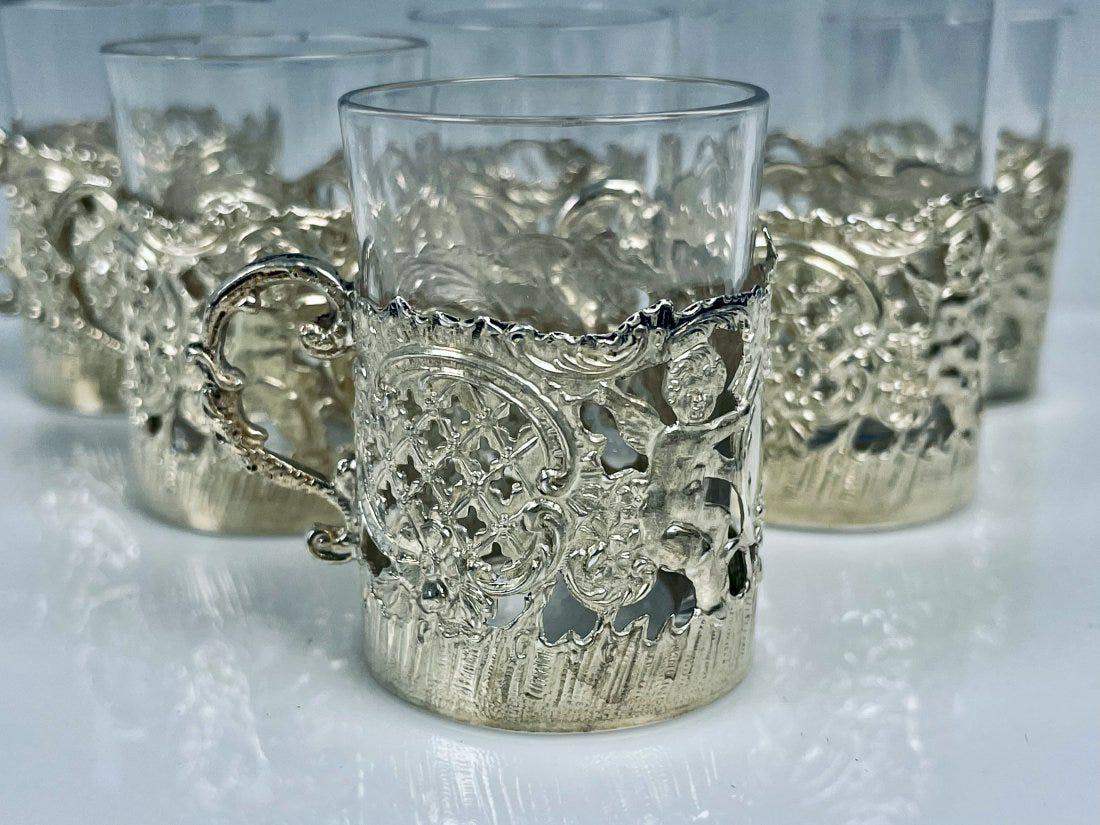 SET OF 6 CONTINENTAL SILVER TEA CUP HOLDER (1 of 4)