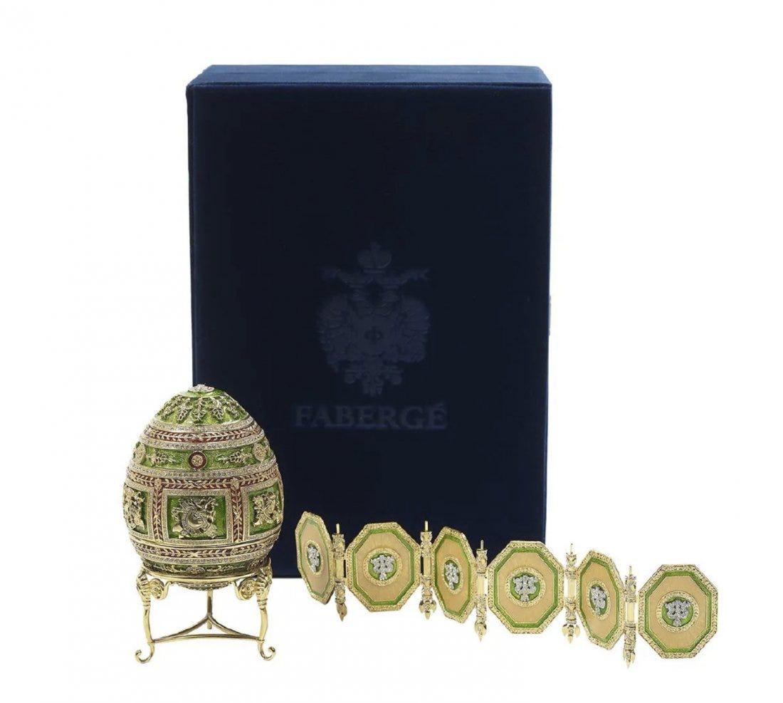 FABERGE NAPOLEONIC EGG ON STAND (1 of 2)