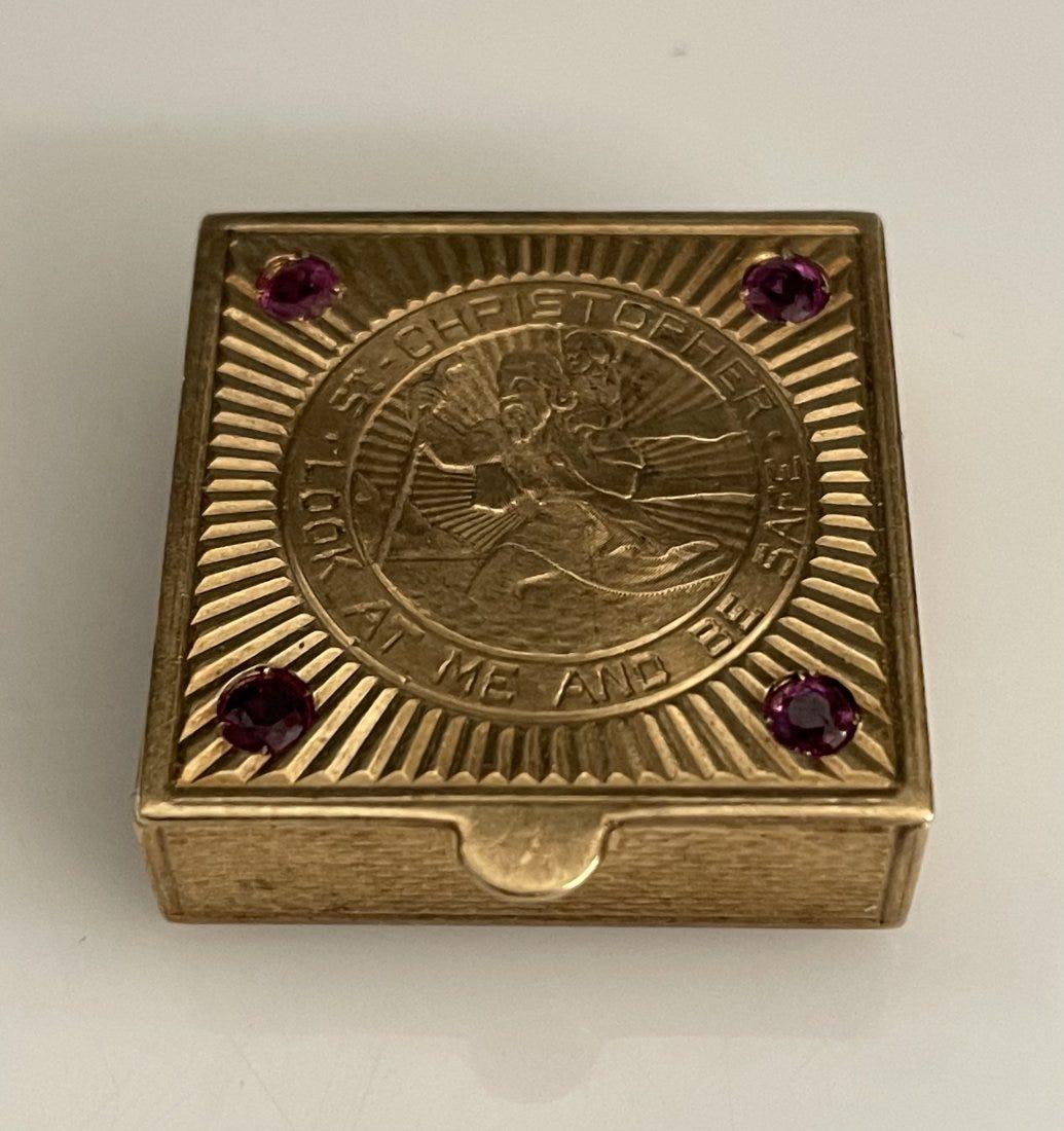 14KT GOLD PILL BOX WITH RUBIES (1 of 3)