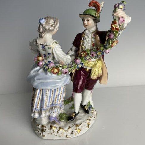 19TH C. MEISSEN GROUP: First quality , measures 6 inches high. Estimate $800-1.000