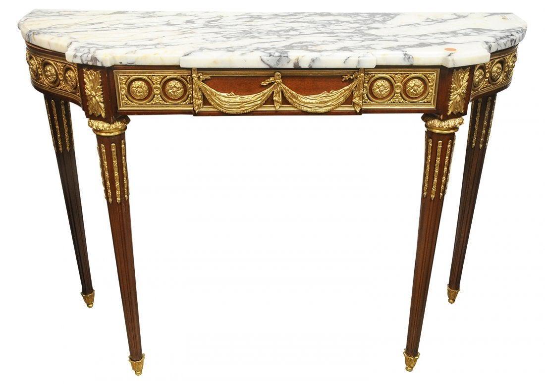 LOUIS XVI STYLE DORE BRONZE-MOUNTED CONSOLE MARBLE TOP (1 of 1)