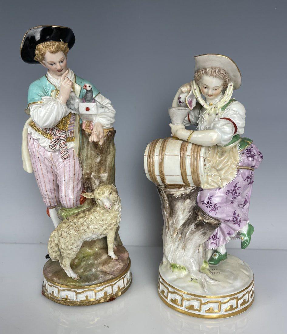 A PAIR OF 19TH C. MEISSEN FIGURES (1 of 3)