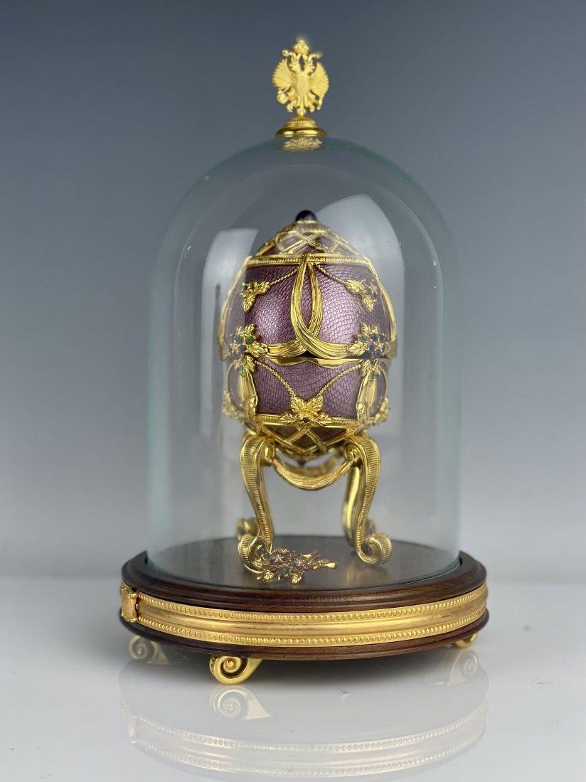 IMPERIAL FABERGE ENAMELED STERLING SILVER EGG (1 of 9)