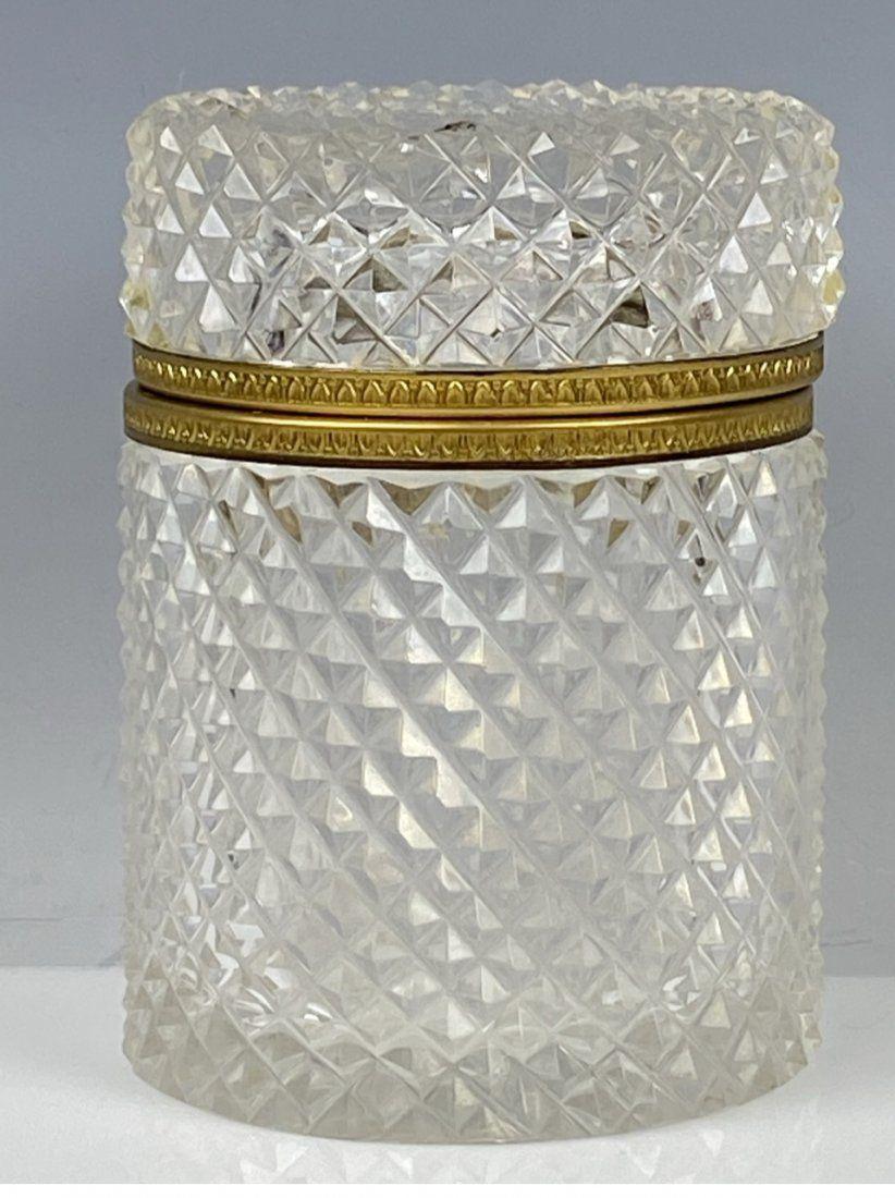 ORMOLU MOUNTED BACCARAT CRYSTAL BOX: Circa 1900. Measures 6 inches tall. Good condition. Estimate $400-500
