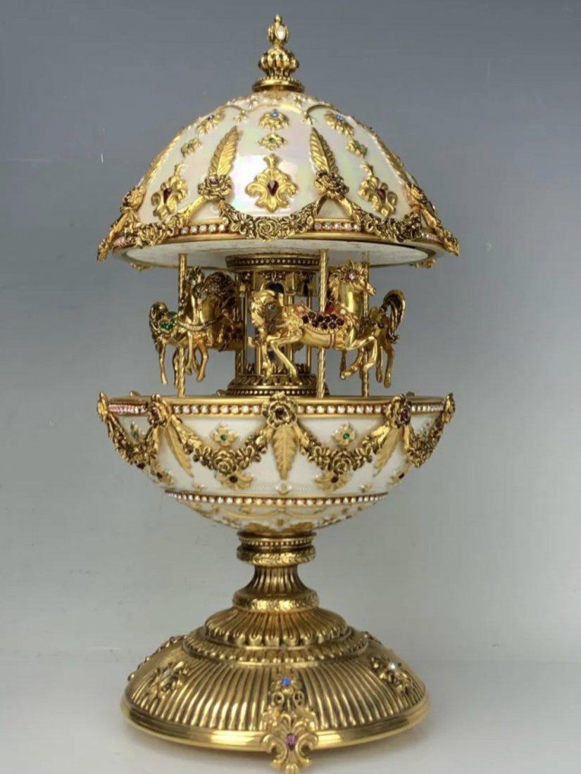 IMPERIAL FABERGE JEWELED MUSICAL CARROUSEL (1 of 4)