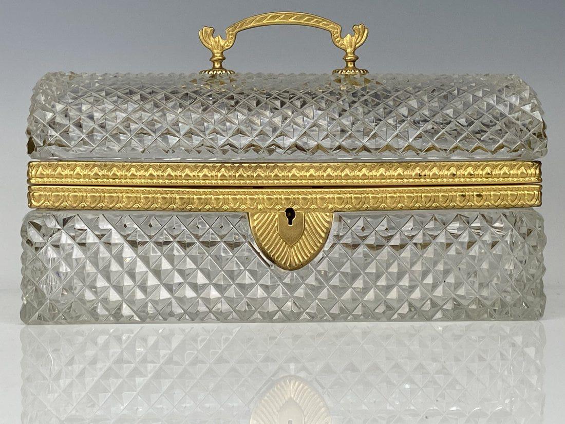 LARGE DORE BRONZE MOUNTED BACCARAT CRYSTAL BOX (1 of 3)