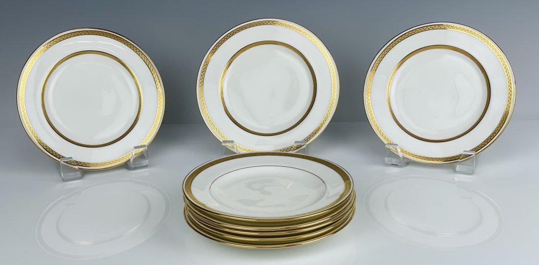 SET OF 8 TIFFANY MINTON SIDE PLATES: Measure 6.5 inches diameter. All in good condition. Estimate $500-600