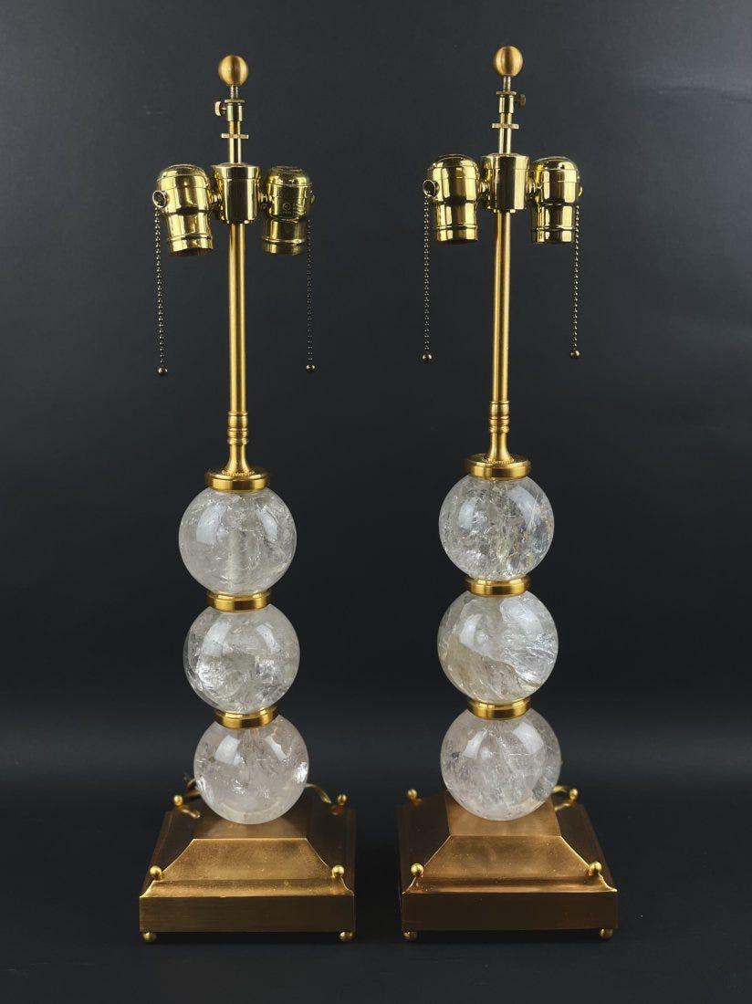 A PAIR OF ROCK CRYSTAL LAMPS (1 of 4)