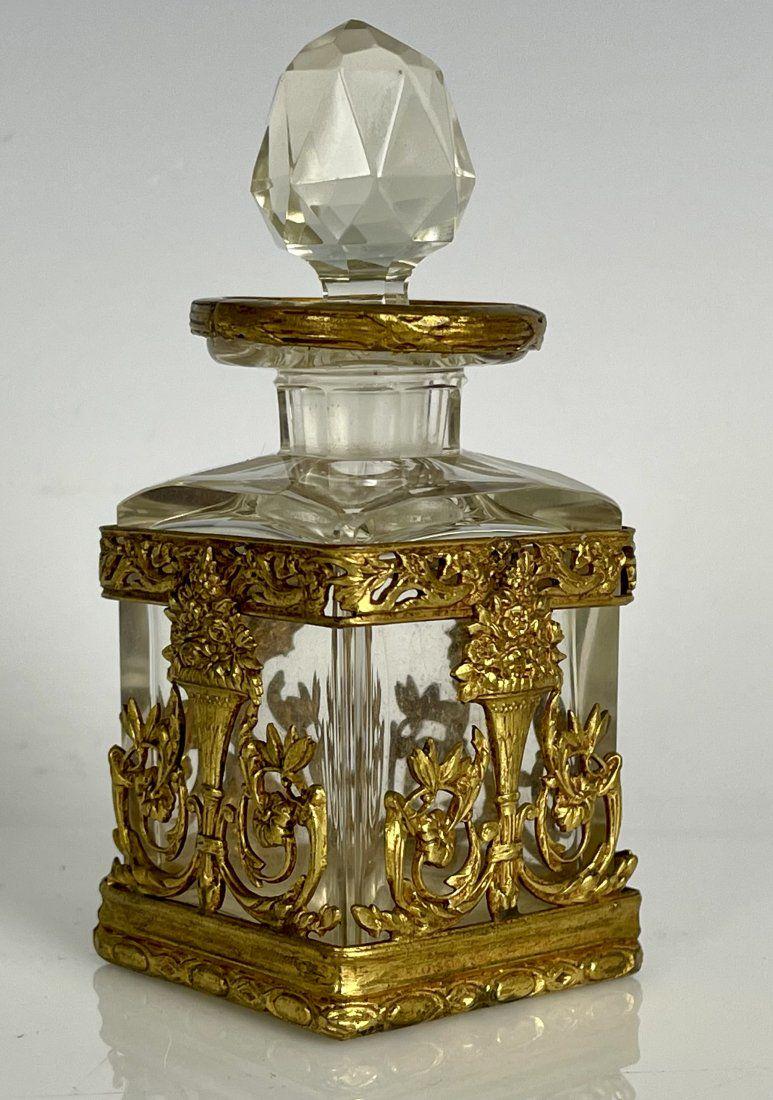 A MINIATURE ORMOLU MOUNTED BACCARAT PERFUME BOTTLE (1 of 2)