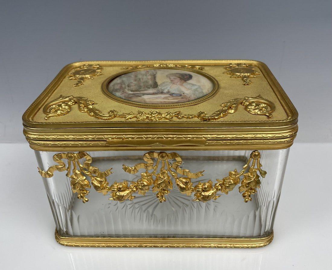 ORMOLU MOUNTED BACCARAT CRYSTAL BOX (1 of 4)