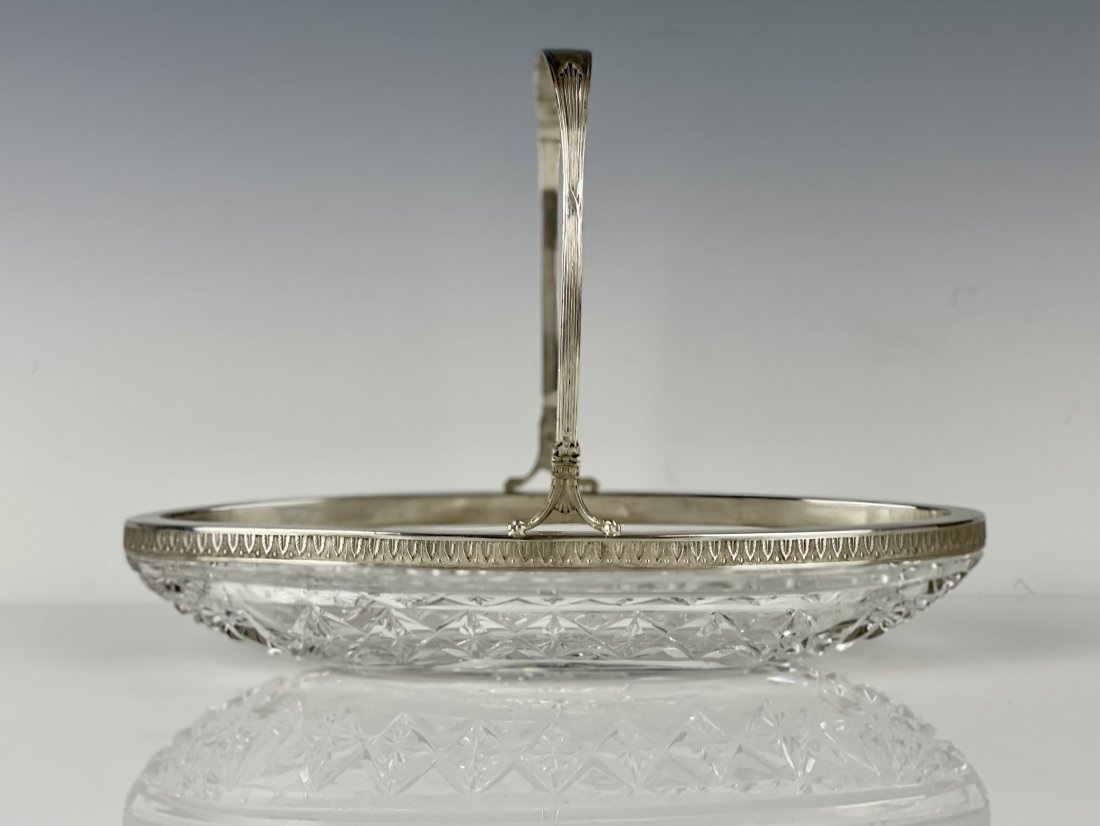 RUSSIAN SILVER AND CRYSTAL BASKET (1 of 5)