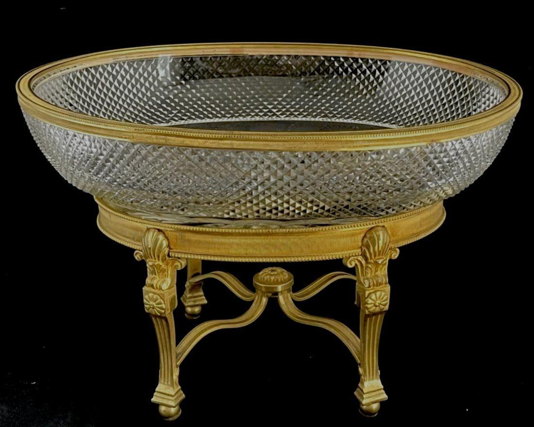 A LARGE DORE BRONZE AND BACCARAT CRYSTAL CENTREPIECE (1 of 4)