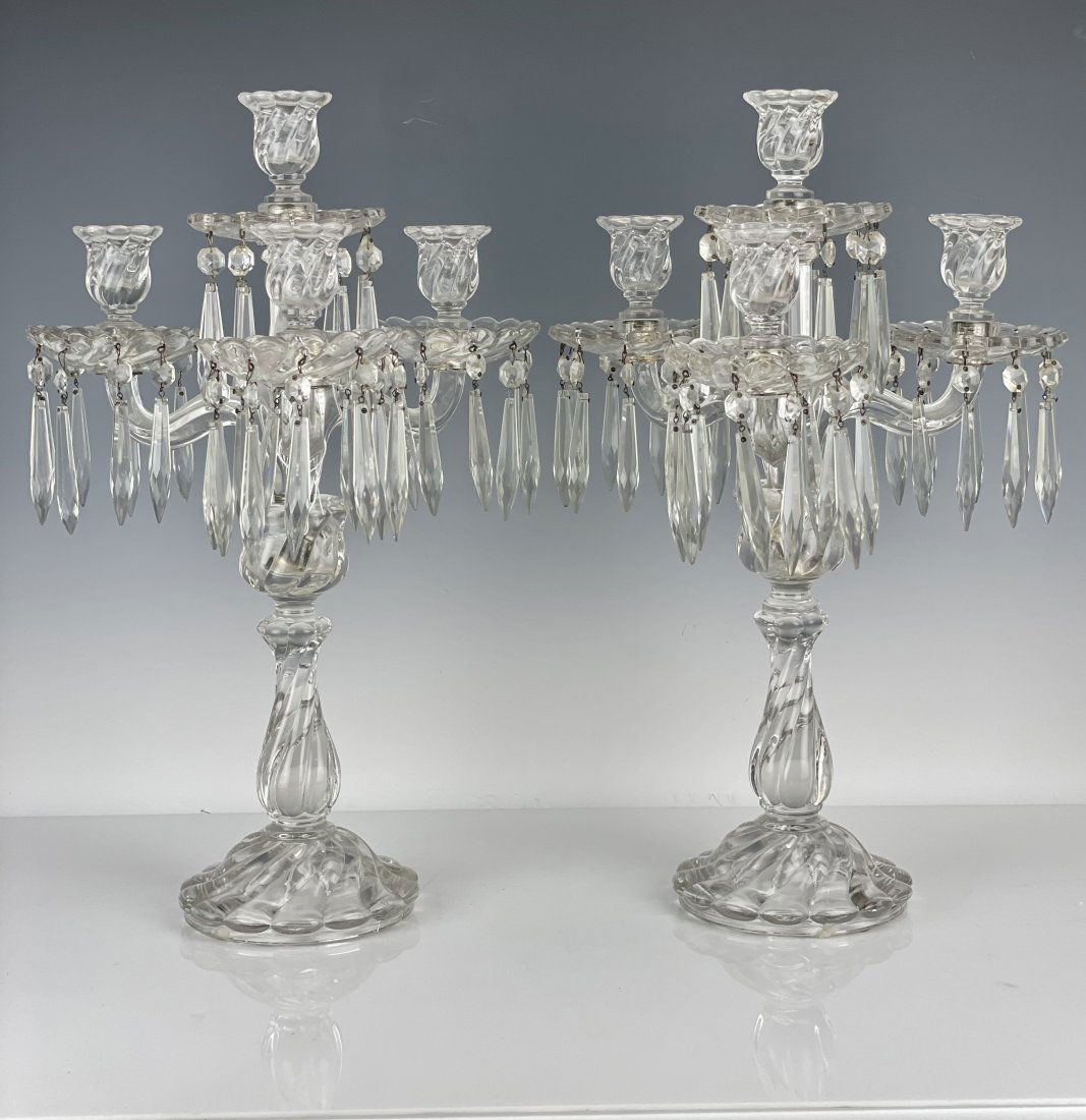 A LARGE PAIR OF BACCARAT CRYSTAL CANDELABRA (1 of 5)