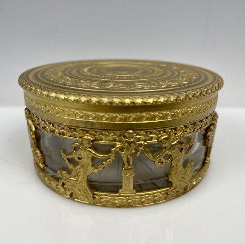 AN EMPIRE STYLE ORMOLU MOUNTED GLASS BOX (1 of 3)