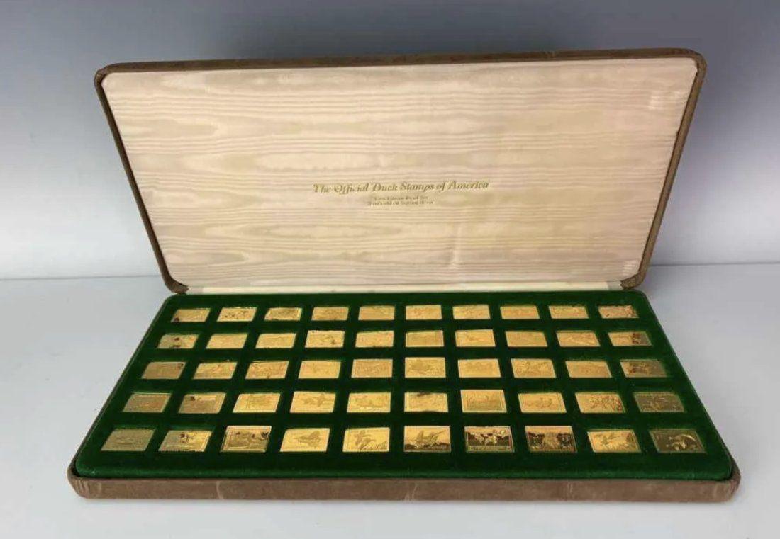 FRANKLIN MINT 24KT GOLD OVER SILVER DUCK STAMPS OF USA (1 of 2)