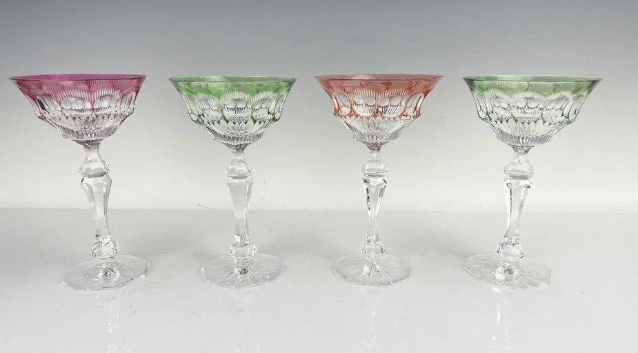 Set Of 4 Large Baccarat Wine Glasses