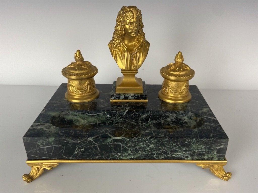 19TH C. DORE BRONZE AND MARBLE INKSTAND (1 of 1)