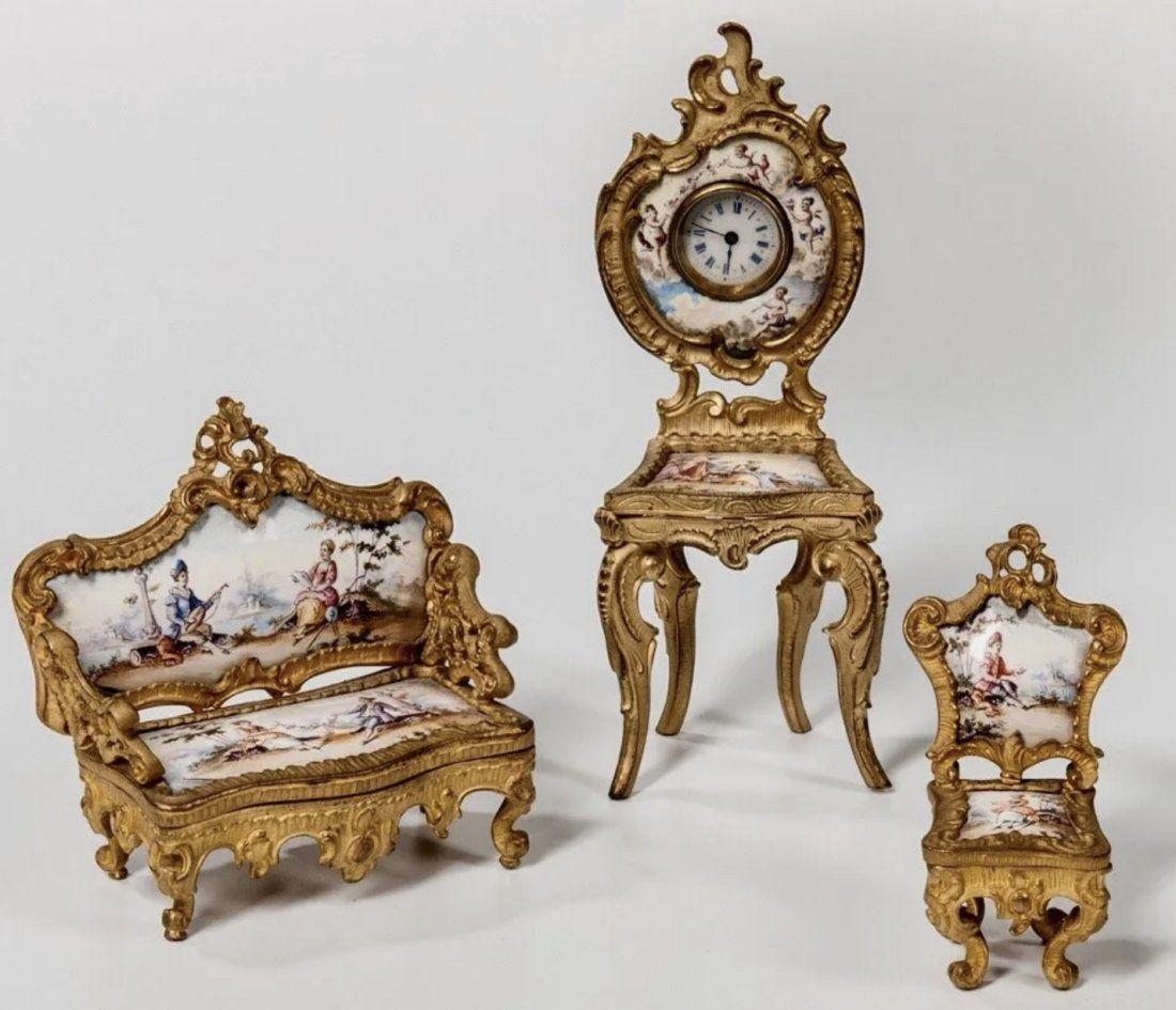 A 3 PIECE VIENNESE ENAMEL SUITE CIRCA 1900 (1 of 1)